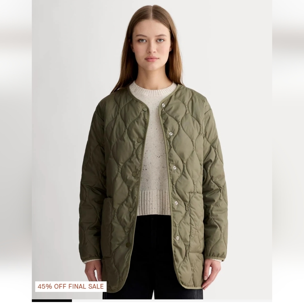 Everlane Women's Green Quilted Puffer Coat